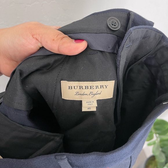 BURBERRY Men’s Wool Navy Blue Trousers/Pants With Side Stripe Sz Small NWOT - Picture 8 of 10